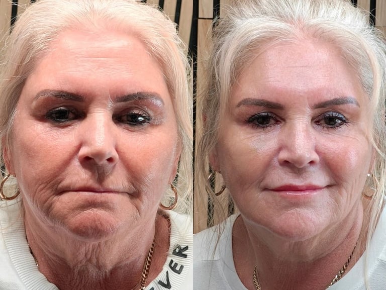 before and after for dermal filler and anti-wrinkle injections